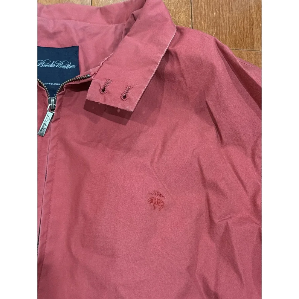 Brooks Brothers Harrington Jacket Mens Red Plaid Lined Full Zip XL